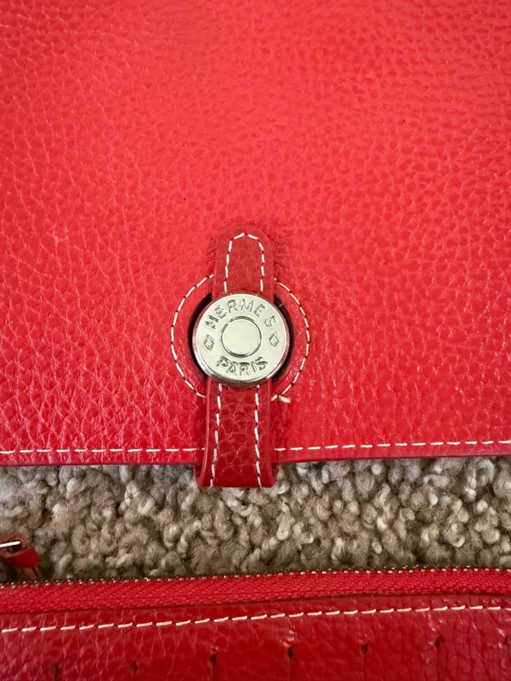 Hermes Dogon Duo Red Leather Wallet Set with Coin Pouch - Picture 2 of 8